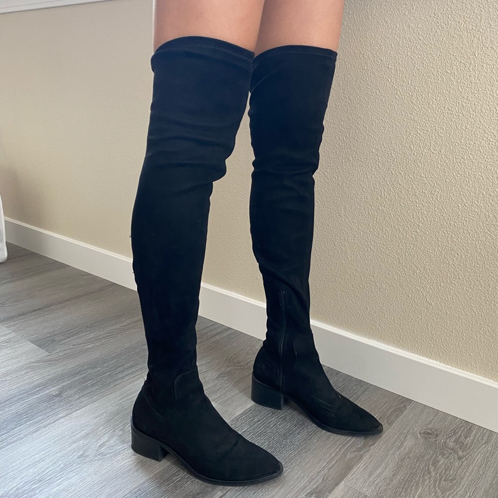 Over the knee black boots